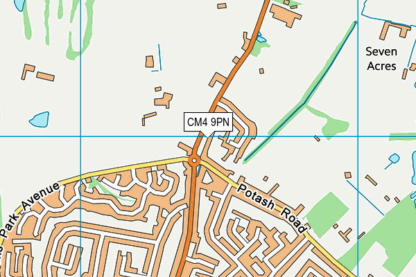 CM4 9PN map - OS VectorMap District (Ordnance Survey)