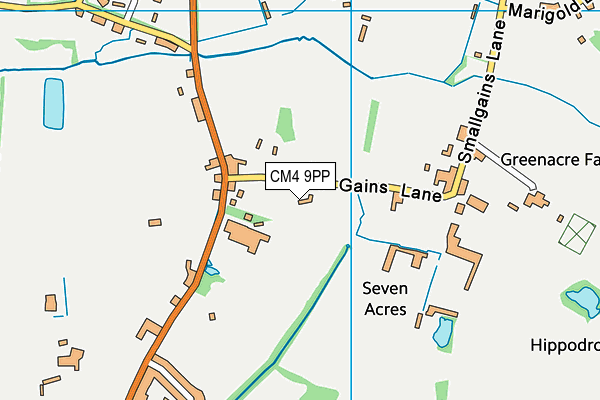 CM4 9PP map - OS VectorMap District (Ordnance Survey)