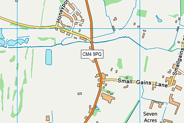 CM4 9PQ map - OS VectorMap District (Ordnance Survey)