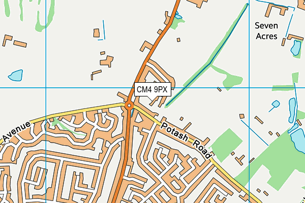 CM4 9PX map - OS VectorMap District (Ordnance Survey)