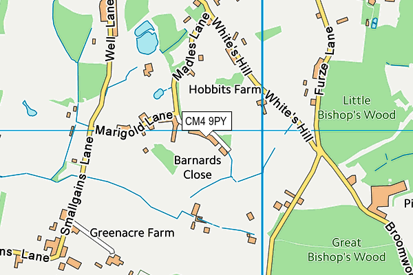 CM4 9PY map - OS VectorMap District (Ordnance Survey)