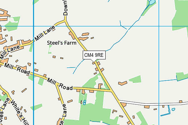 CM4 9RE map - OS VectorMap District (Ordnance Survey)