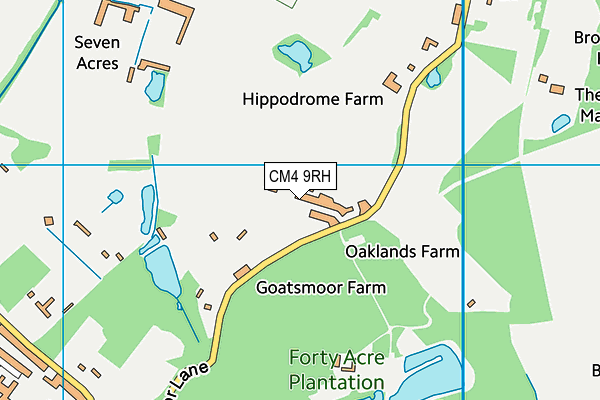 CM4 9RH map - OS VectorMap District (Ordnance Survey)