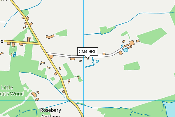 CM4 9RL map - OS VectorMap District (Ordnance Survey)
