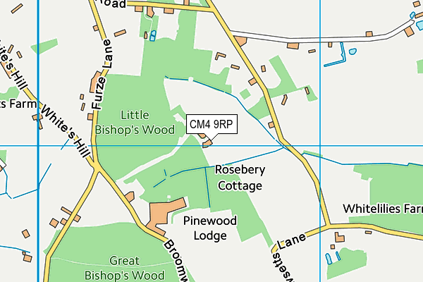 CM4 9RP map - OS VectorMap District (Ordnance Survey)