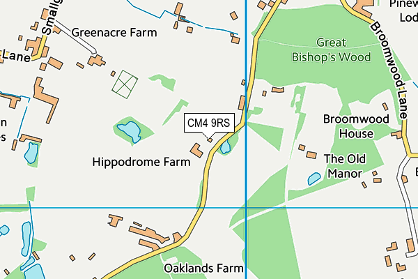 CM4 9RS map - OS VectorMap District (Ordnance Survey)