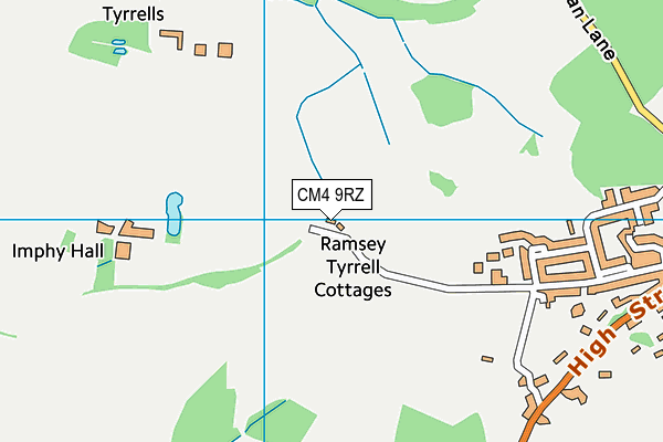 CM4 9RZ map - OS VectorMap District (Ordnance Survey)
