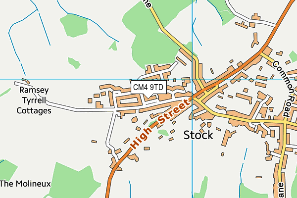 CM4 9TD map - OS VectorMap District (Ordnance Survey)