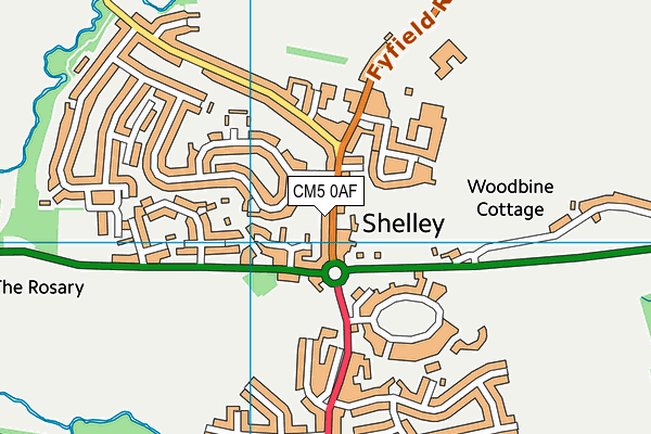 CM5 0AF map - OS VectorMap District (Ordnance Survey)