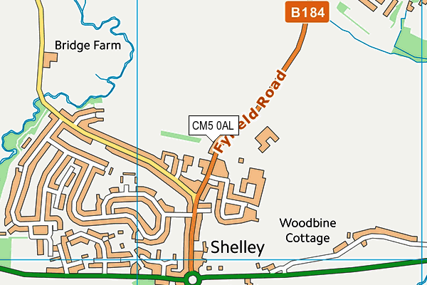 CM5 0AL map - OS VectorMap District (Ordnance Survey)