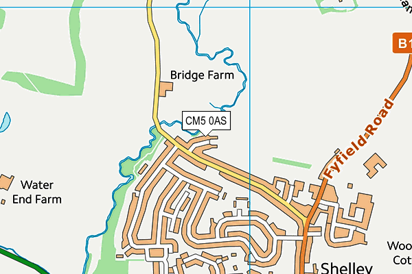 CM5 0AS map - OS VectorMap District (Ordnance Survey)