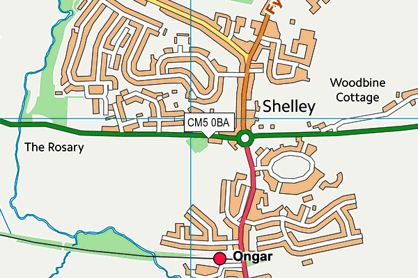 CM5 0BA map - OS VectorMap District (Ordnance Survey)