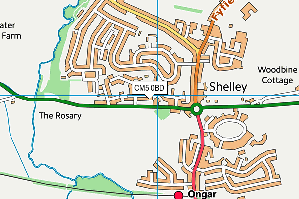 CM5 0BD map - OS VectorMap District (Ordnance Survey)