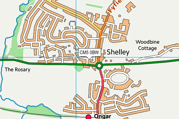 CM5 0BW map - OS VectorMap District (Ordnance Survey)
