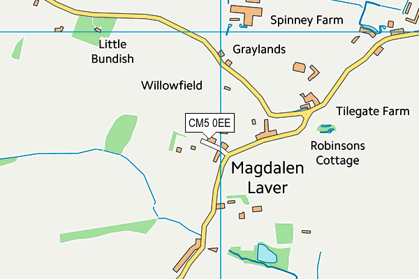 CM5 0EE map - OS VectorMap District (Ordnance Survey)