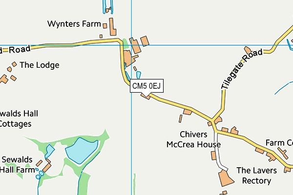 CM5 0EJ map - OS VectorMap District (Ordnance Survey)
