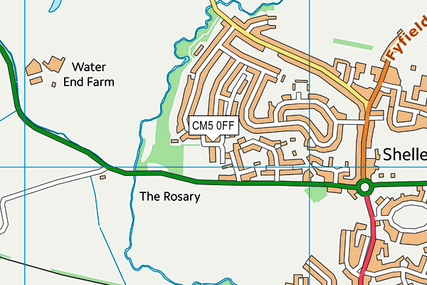 Ongar Primary School map (CM5 0FF) - OS VectorMap District (Ordnance Survey)