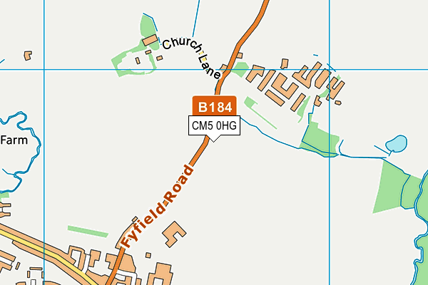 CM5 0HG map - OS VectorMap District (Ordnance Survey)