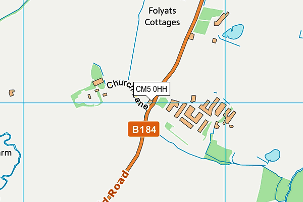 CM5 0HH map - OS VectorMap District (Ordnance Survey)