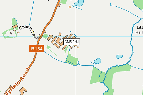 CM5 0HJ map - OS VectorMap District (Ordnance Survey)