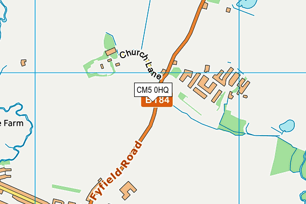 CM5 0HQ map - OS VectorMap District (Ordnance Survey)