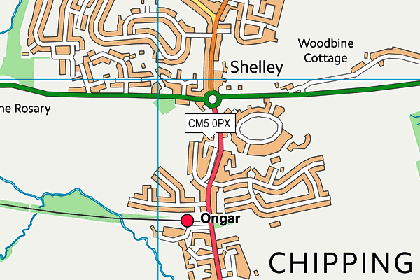 CM5 0PX map - OS VectorMap District (Ordnance Survey)