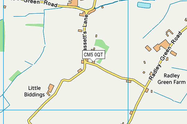 CM5 0QT map - OS VectorMap District (Ordnance Survey)