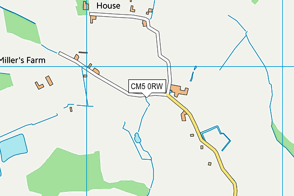 CM5 0RW map - OS VectorMap District (Ordnance Survey)