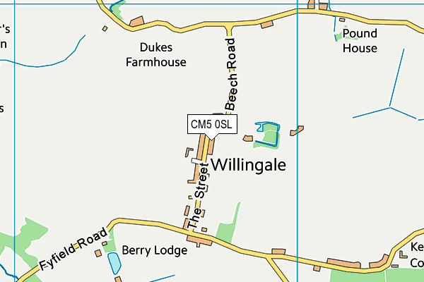 CM5 0SL map - OS VectorMap District (Ordnance Survey)