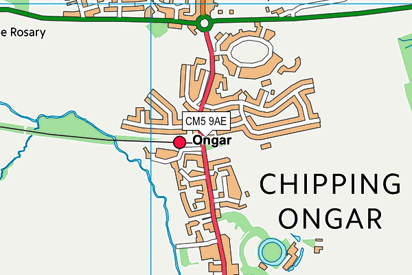 CM5 9AE map - OS VectorMap District (Ordnance Survey)