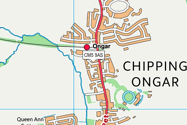 CM5 9AS map - OS VectorMap District (Ordnance Survey)
