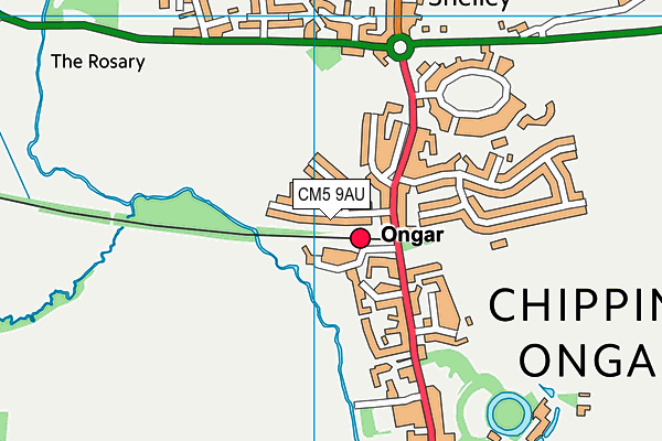 CM5 9AU map - OS VectorMap District (Ordnance Survey)
