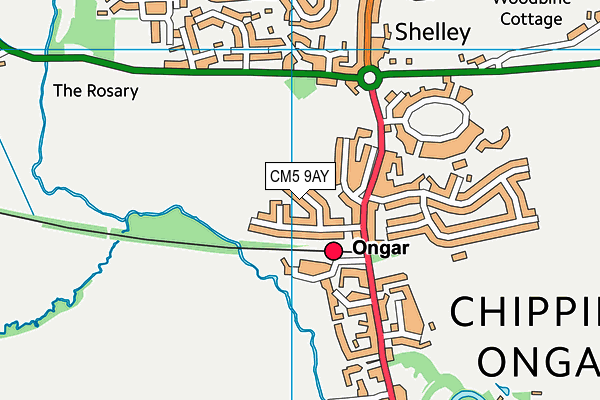 CM5 9AY map - OS VectorMap District (Ordnance Survey)