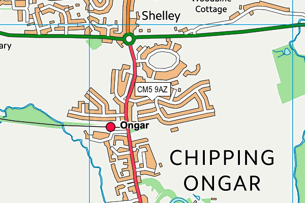 Map of ONGAR PRE-SCHOOL, BREAKFAST & AFTER SCHOOL CLUB LTD at district scale
