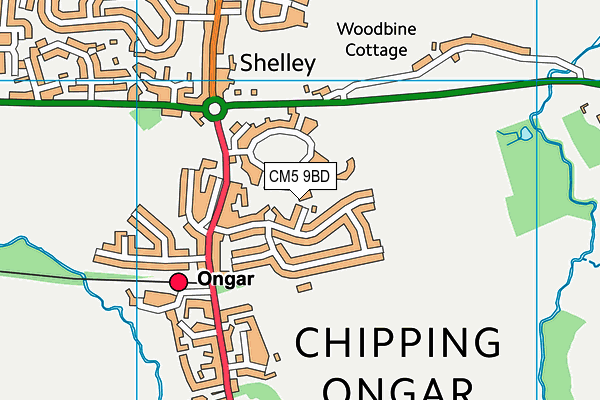 CM5 9BD map - OS VectorMap District (Ordnance Survey)