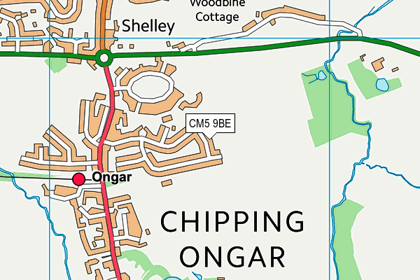 CM5 9BE map - OS VectorMap District (Ordnance Survey)