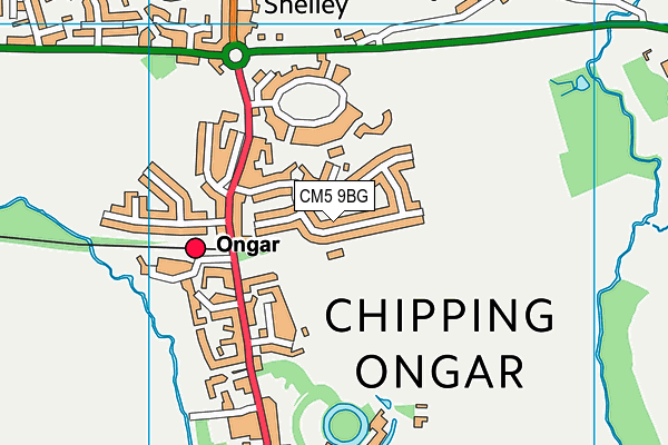 CM5 9BG map - OS VectorMap District (Ordnance Survey)