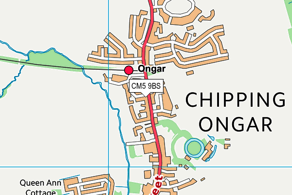 CM5 9BS map - OS VectorMap District (Ordnance Survey)