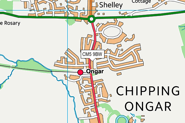 CM5 9BW map - OS VectorMap District (Ordnance Survey)