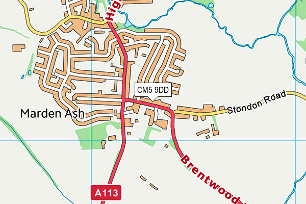 CM5 9DD map - OS VectorMap District (Ordnance Survey)