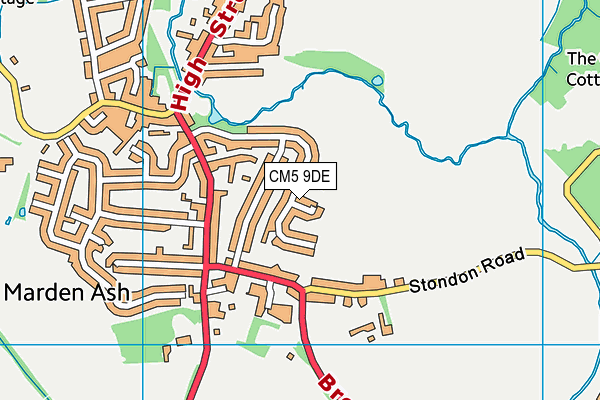 CM5 9DE map - OS VectorMap District (Ordnance Survey)
