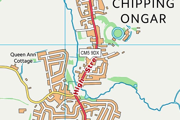 CM5 9DX map - OS VectorMap District (Ordnance Survey)