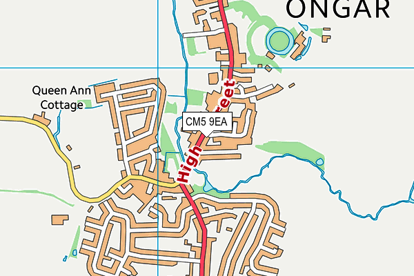 CM5 9EA map - OS VectorMap District (Ordnance Survey)