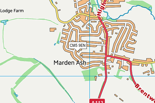 CM5 9EN map - OS VectorMap District (Ordnance Survey)