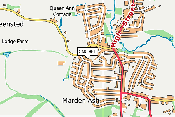 CM5 9ET map - OS VectorMap District (Ordnance Survey)