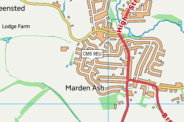 CM5 9EU map - OS VectorMap District (Ordnance Survey)