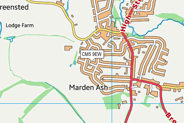 CM5 9EW map - OS VectorMap District (Ordnance Survey)