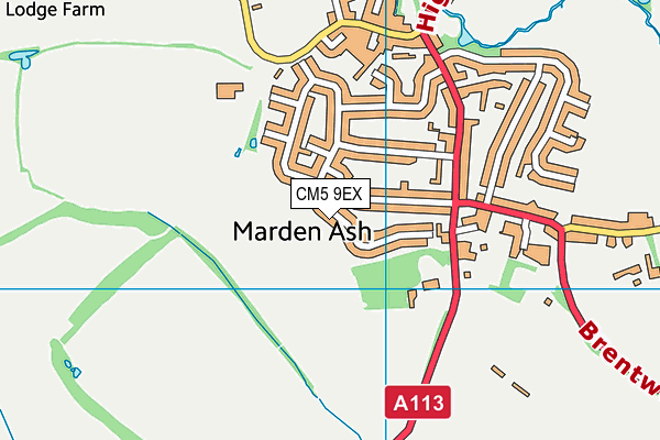 CM5 9EX map - OS VectorMap District (Ordnance Survey)