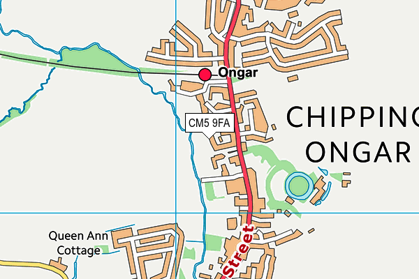CM5 9FA map - OS VectorMap District (Ordnance Survey)