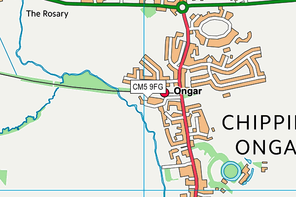 CM5 9FG map - OS VectorMap District (Ordnance Survey)